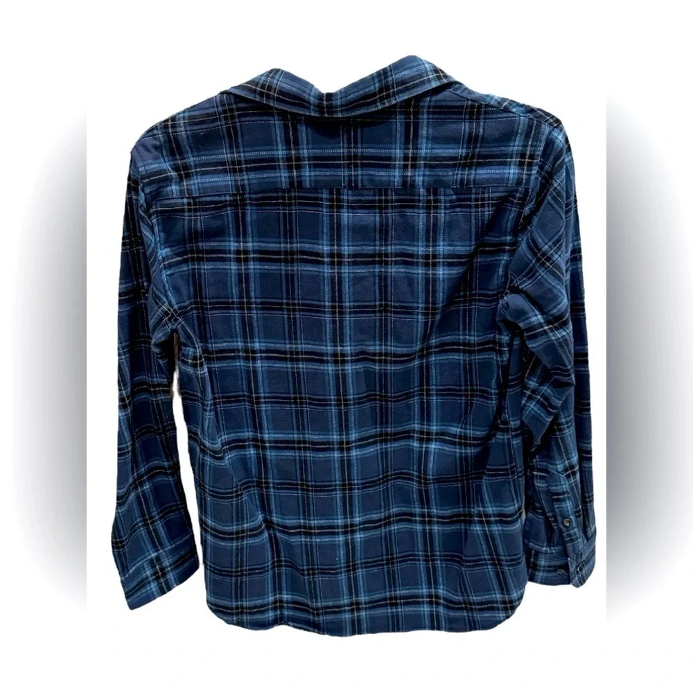Rumi + Ryder Boys Plaid Button Up Shirt Blue Size Large 12/14 New with Tags
